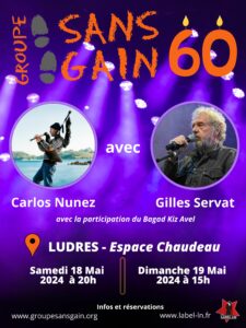 Une affiche pour une prestation sur scène du groupe sans gain pour leurs 60 ans